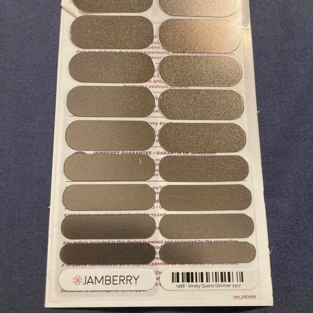 🧡 Jamberry Nail Wraps - Smoky Quartz Glimmer NEW FULL SHEET